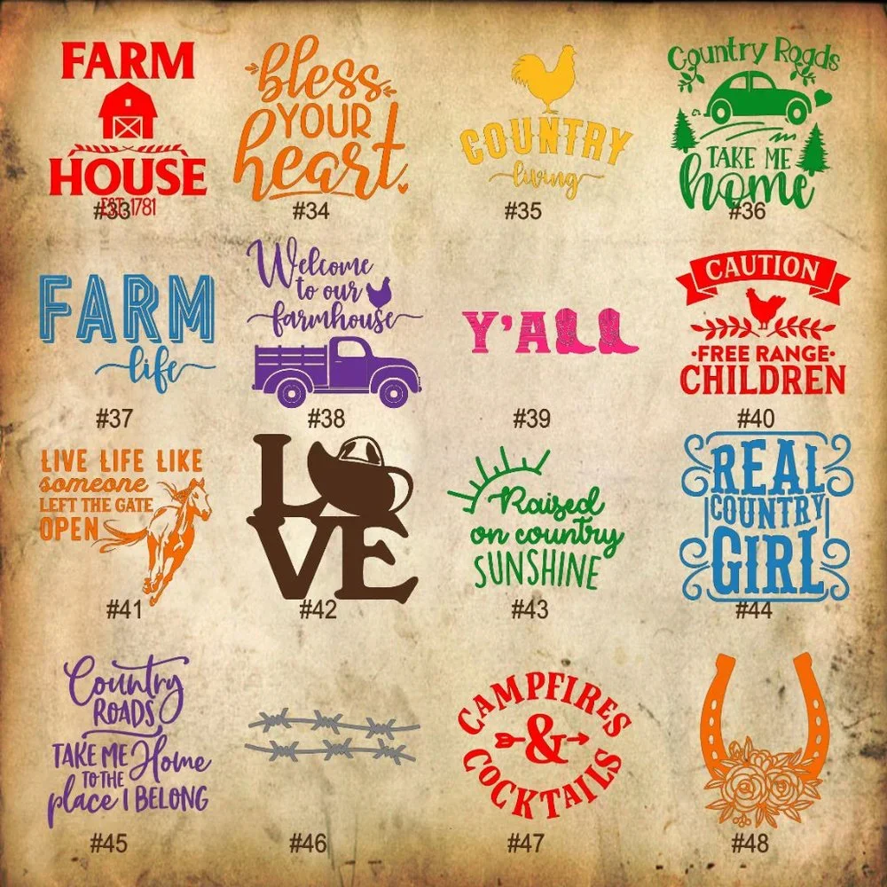 COUNTRY WESTERN VINYL DECAL - 5-6
